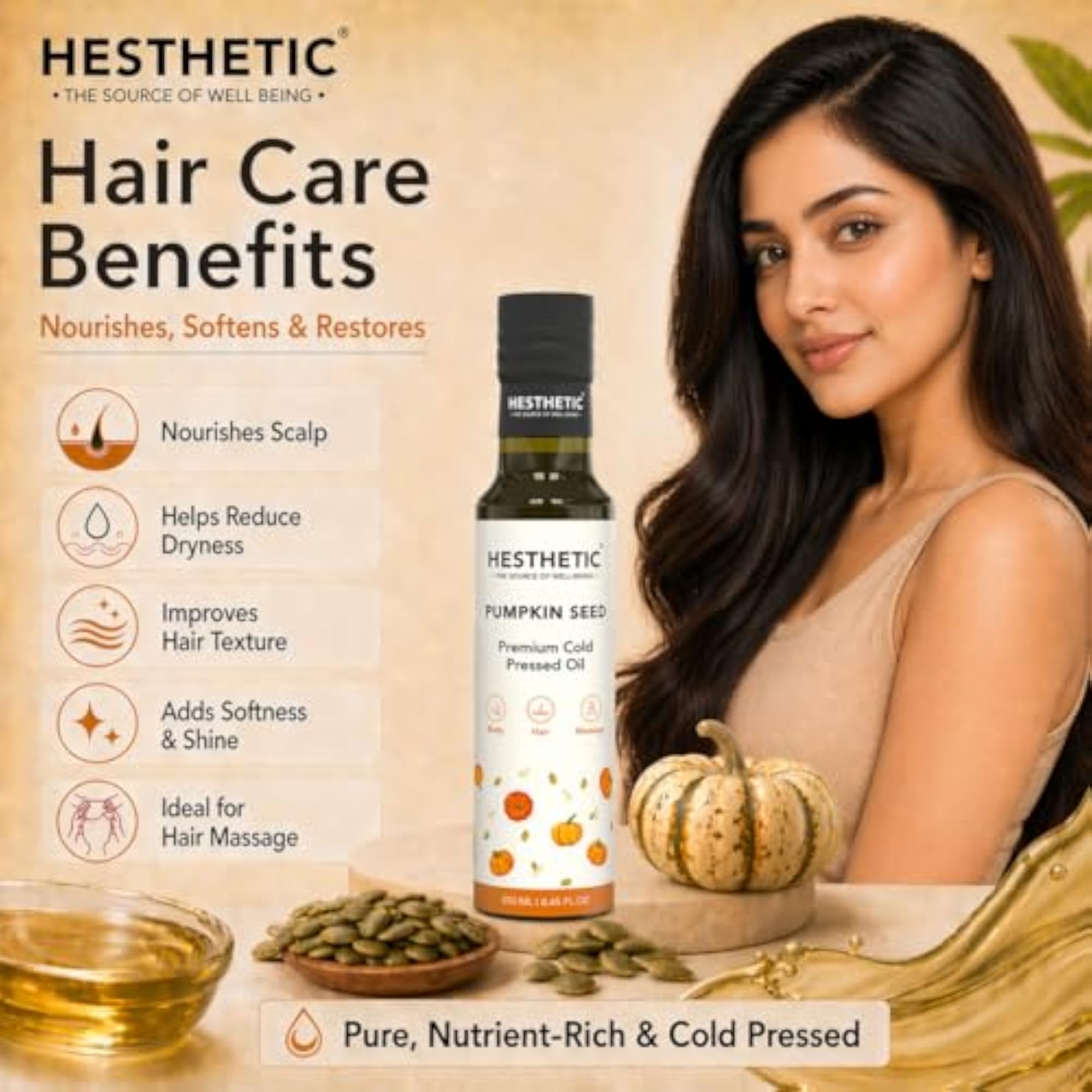 Cold Pressed Pumpkin Seed Oil for Hair and Skin