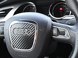 Rückstandslos entfernbar. Finest-Folia Lenkrad Airbag Folie Lenkradmaske Passgenauer Zuschnitt Spange (K042 Carbon Schwarz)