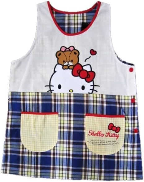 Amazon Co Jp キティ キャラクターエプロン 保育士 エプロン アップリケ ハローキティ サンリオ 青 ホーム キッチン