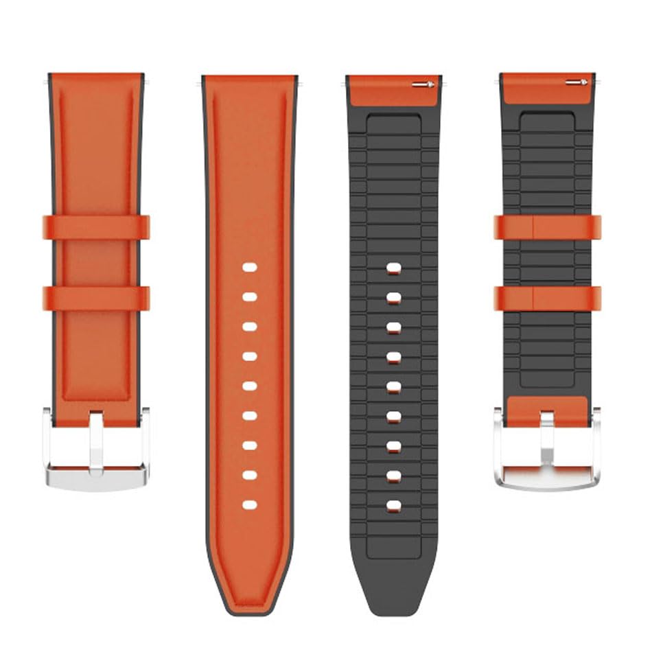 Image of AONES 20mm Watch Strap Leather Silicone Belt Compatible for Timex Analog Twhg03Smu26 Smartwatch Hook Band