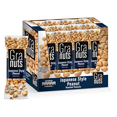 Granuts Japanese Style Peanuts | Soft, Baked Peanuts | Light Soy Flavor | On-the-Go Snack | 1.76 Oz (12 Inner Packs) Cover