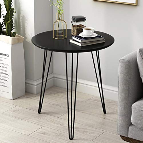 Table d'appoint géométrique en acier noir pour salon et chambre
