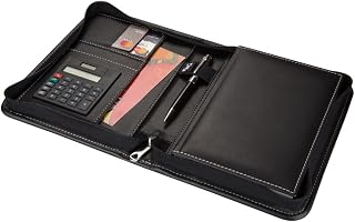 2K 5220 Ajanda TARİHSİZ 14x20 Kareli 160 Yaprak Defterli Hesap Makineli Fermuarlı Organizer,Siyah