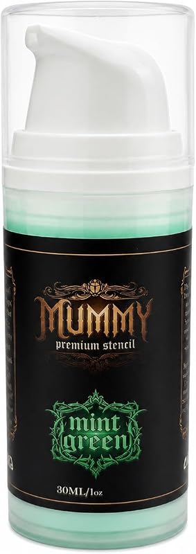Gel de transferência para stencil de tatuagem Mummy, mint green, 28 g