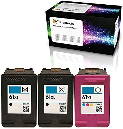 Refilled Ink Cartridge Replacement for HP 61 for Envy 4500 5530 Deskjet 1010 3050 2540 2050 Officejet 2620 Printers (2 Black 1 Color)