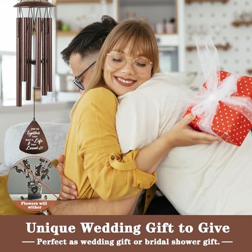 Image of Wedding Gifts for Couples, 32 inch Bronze Wind Chimes Gift for Wedding Engagement Newly Wed, Bridal Shower Gift for Bride, Mr and Mrs Gifts