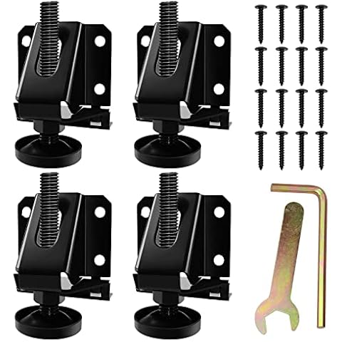 LOSCHEN 4 PCS Heavy Duty Adjustable Leveling Feet for Furniture,Hexagon Nuts Lock Furniture Legs Levelers,for Table, Cabinets, Workbench,Shelving Units and More Cover