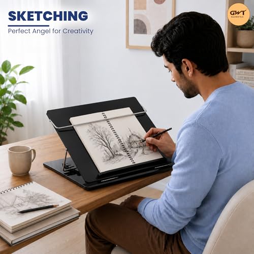 Image of Goodwill Tech Acrylic Tabletop Writing Board 12x16 Inch - Smoke Black Smooth Finish Sketching Board, Study Desk, Portable Drawing Board for Students, Artists & Office Use