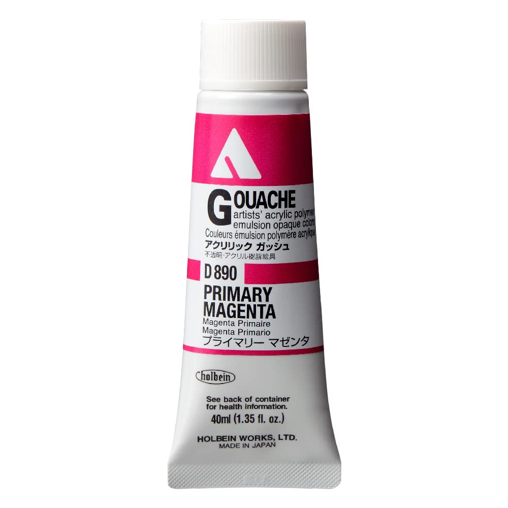 Acryla Gouache Holbein magenta tube 40ml pour carnets de voyage et esquisses