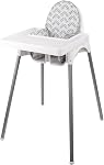 Pour IKEA Chaise haute Coussin, Chaise haute IKEA Chaise haute Antilop, coussin gonflable intégré, bébé assis plus confortable (gris rayures)