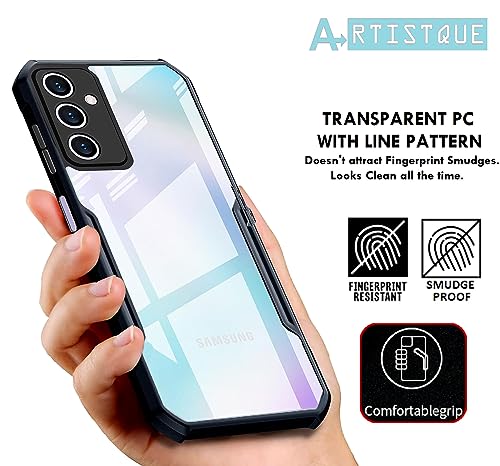 Image of A rtistque Clear Hard Transparent Acrylic Armor Anti-Drop Shockproof TPU Edge Back Cover Case for Samsung Galaxy M54 5G / Samsung Galaxy F54 5G - Black
