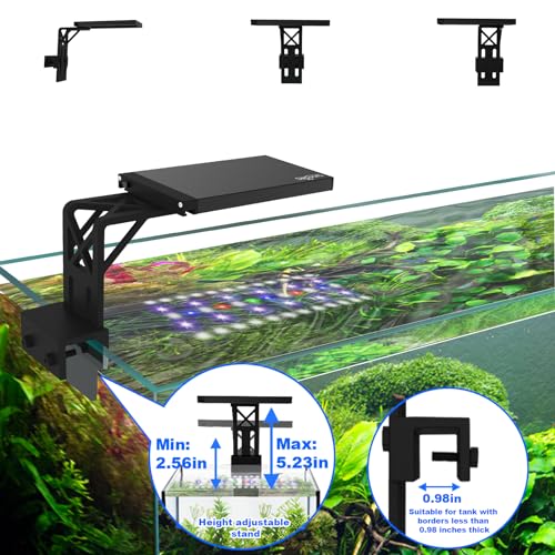 Image of SEAOURA Clip On Aquarium Light for Plants-24 /7 Fish Tank Light, 7-12 Inch