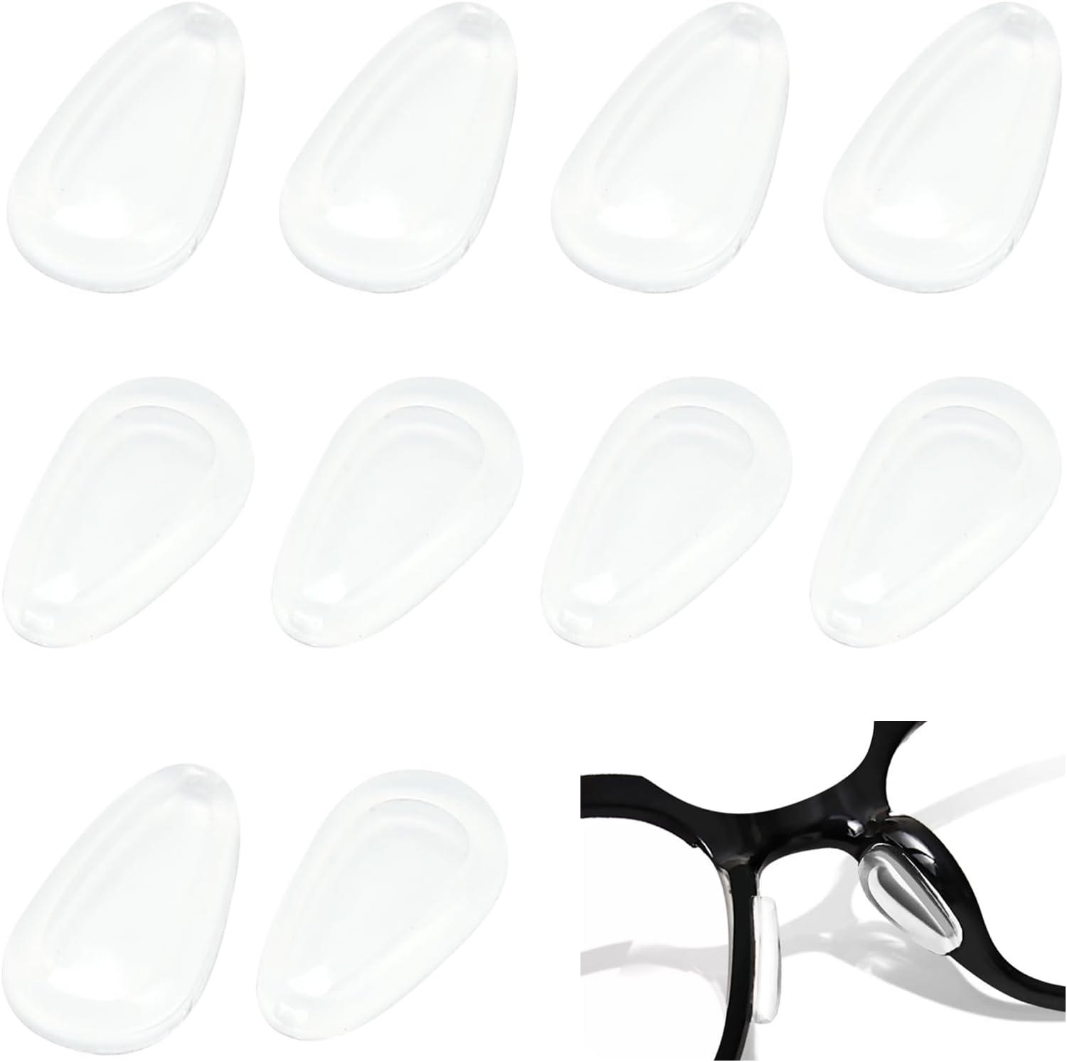 Tunknew 5 Pairs Glasses Nose Pads, Soft Silicone Spectacle Nose Pads Anti Slip Adhesive Glasses