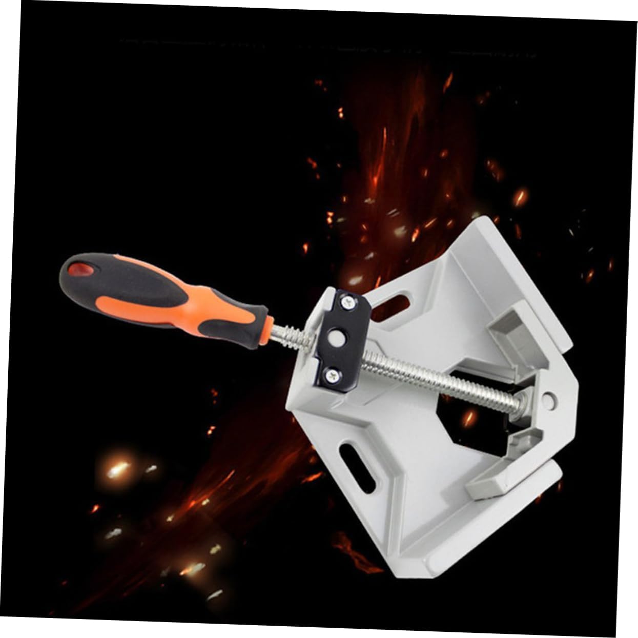 NUOBESTY Multi-Function Right Angle Clamp for Woodworking 90 Degree Angle Fixation Tool One-Handed Operation for Pocket Hole Jigs and DIY Projects Grey