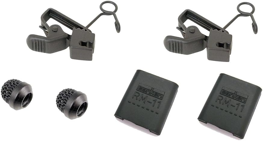 COS-11 Lavalier Accesories Bundle - 6 Items: (2) WS-11 Windscreens (2) HC-11 Clips & (2) RM-11 Rubber Mounts
