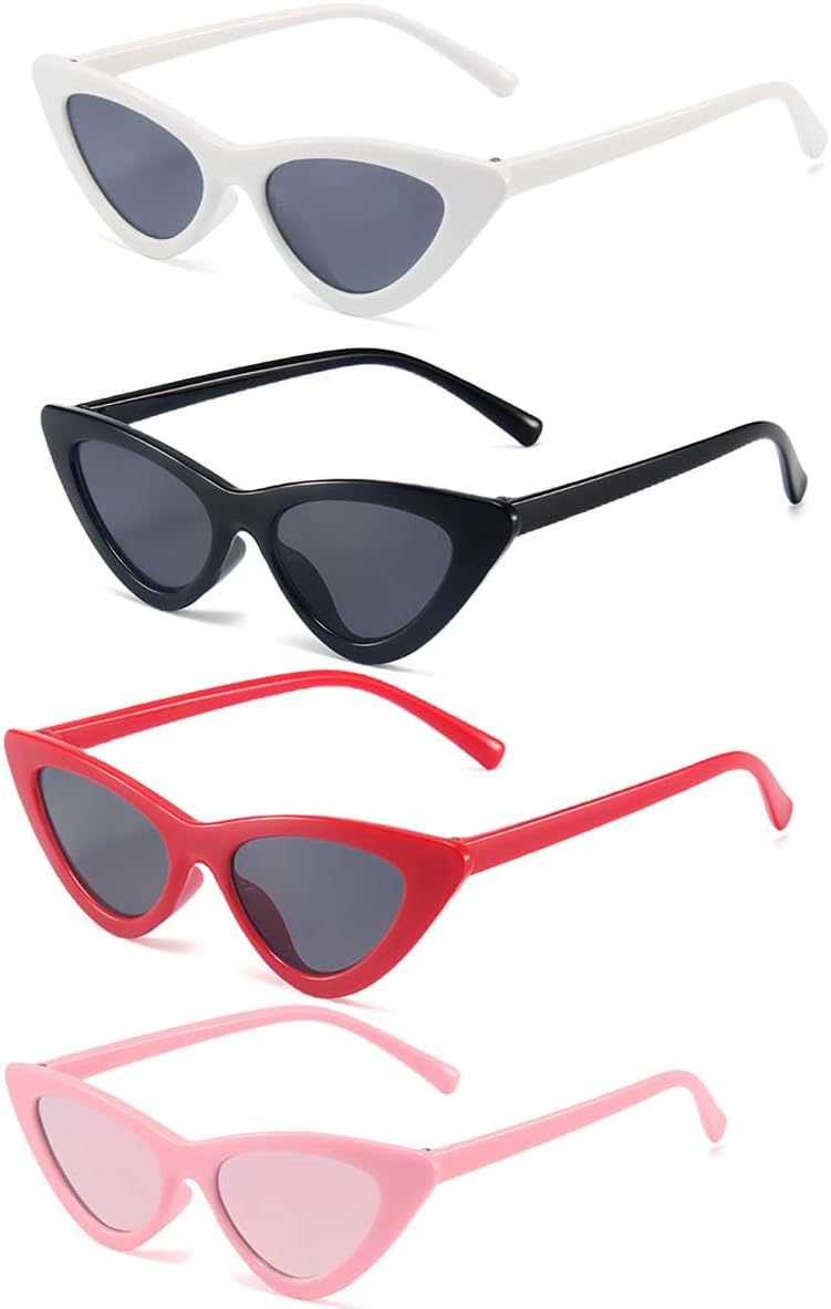 Cat Eye Sunglasses for little girls Retro Vintage Narrow Sunglasses for Kids for Outdoor Beach Holiday