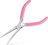 Vista 14 de Alicates de punta plana de 7.5 pulgadas de largo, mandíbula dentada, alicates de punta de pato, suministros para fabricación de joyas, pesca