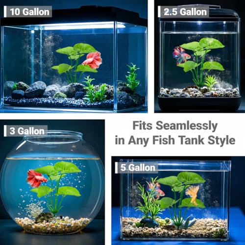 Image of Aquarium Plants Betta Fish Tanks Decor 6-in Soft Aquarium Decorations Silk Fish Tanks Plants Fish Tank Decorations Accessories Goldfish Bowl & Reptile Plants Driftwood
