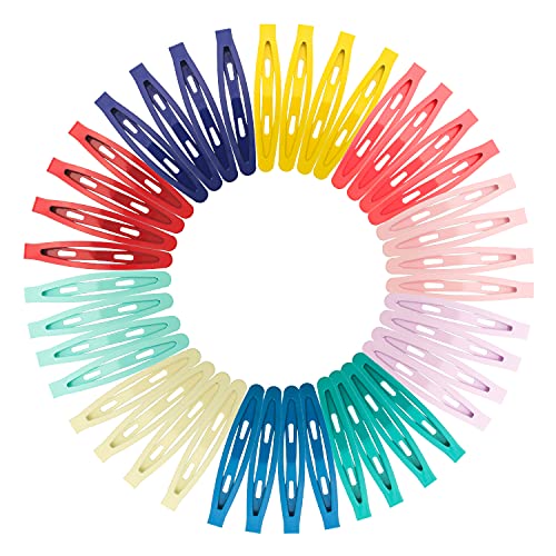 40Pcs Snap Hair Clips for Women, Non-Slip Metal Hairpins Oval Hair Barrettes Accessories for Kids, Girls, Teens