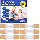 RYNORA 6 Pack Wound Closure Strips Butterfly Bandages(0.8"x 3"),Repair Wounds Without Stitches, Quick Clot Zip Stitch Wound Closures Device for First Aid Kits, Outdoor Activities, and Home Use