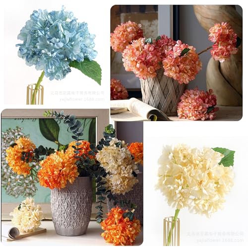 YiyiLai 2本入り 造花 ブーケ 本物そっくり 花 フェイクフラワー 花束 枯れない花 インテリア パーティー アジサイ ライトピンク [5]