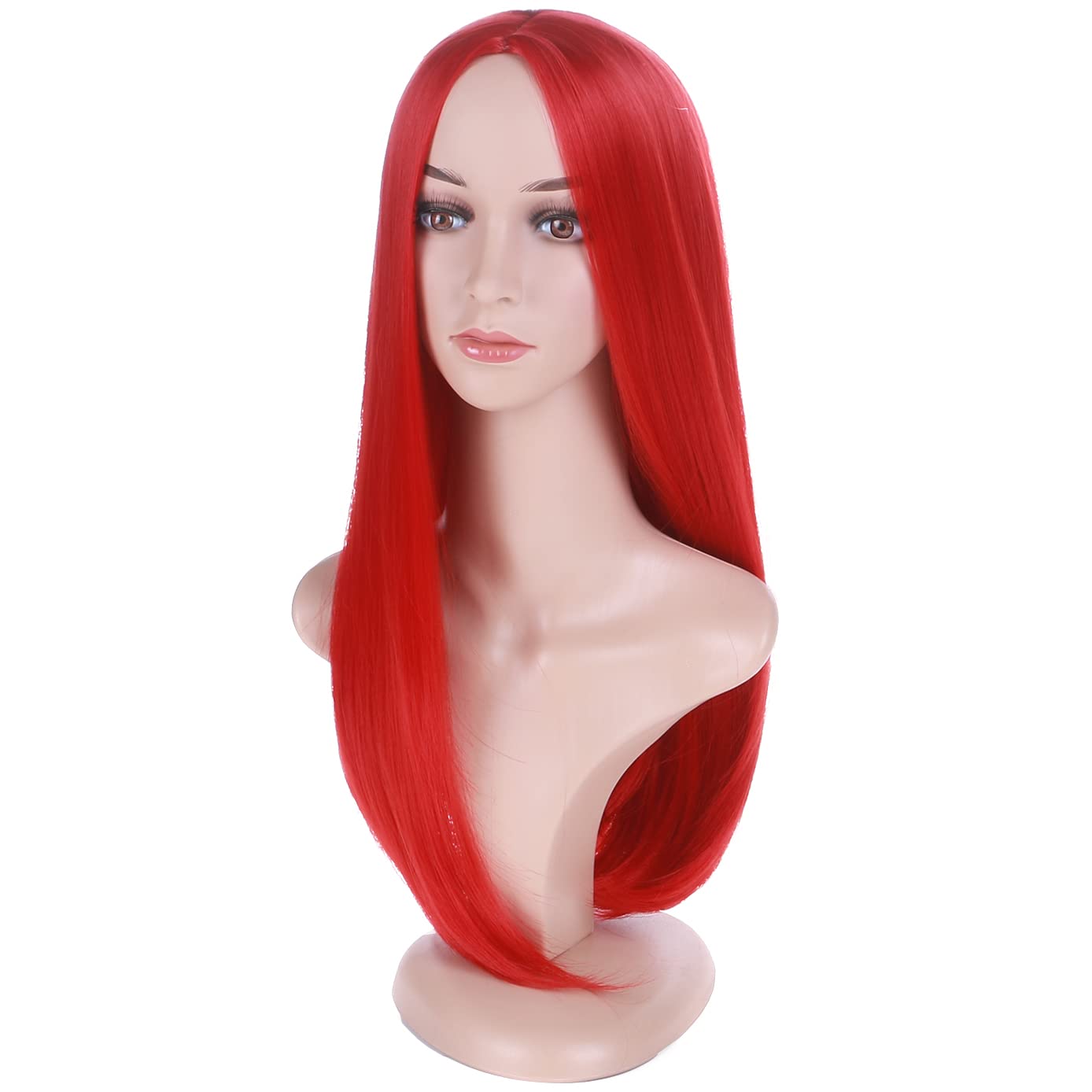 BERON 20'' Long Straight Hair Cosplay Costume Party Wig with Wig Cap (Dark Orange)