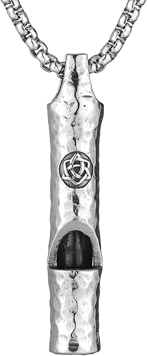 HZMAN Whistle Emergency Necklace for Adults Retro Gothic Wolf Whistle Necklaces Outdoor Survival for Dog Training Camping Hiking Boating Hunting Pendant