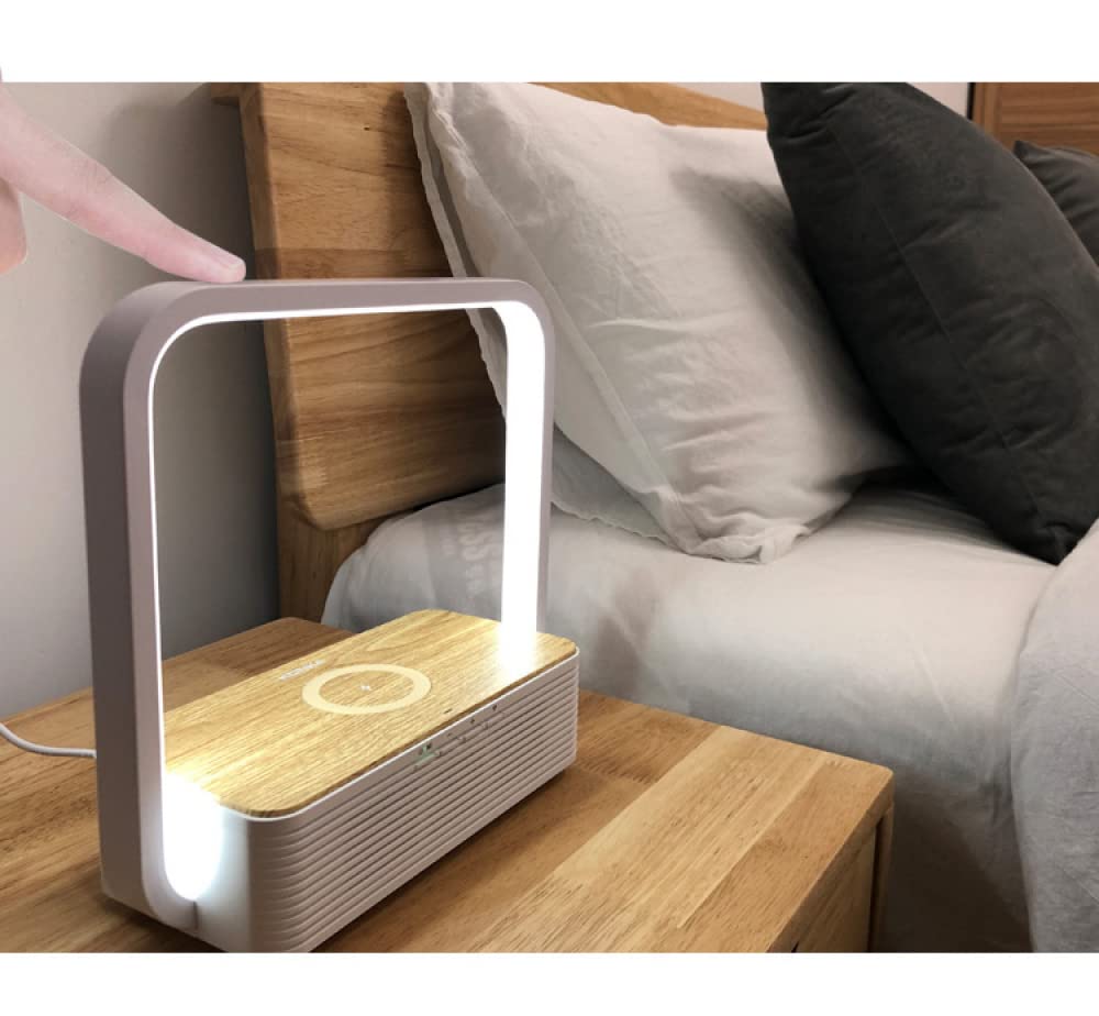 Bezprzewodowa lampa biurkowa do ładowania z głośnikiem Bluetooth, sterowanie dotykowe, regulacja wielu prędkości, ochrona oczu, idealna do sypialni i biura