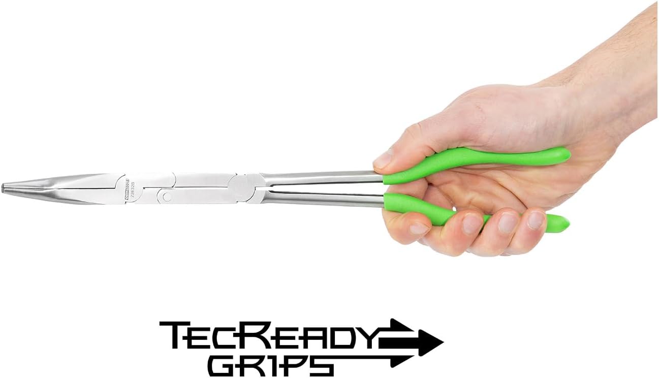 OEMTOOLS 22634 X-Type Needle Nose Pliers 45°, 13" Long Needle Nose Pliers, Chrome Plated to Resist Rust, Automotive, Construction, and Jewelry Making Tools
