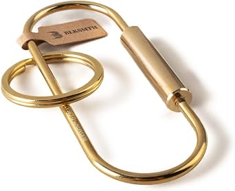 BLKSMTH Brass Paperclip Keychain, Decorative Key Ring Holder, 3.35 inch Golden
