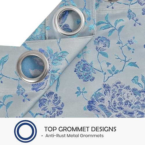 Image of FRESH FROM LOOM Curtains for Door 9 Feet Long | Big Window Curtain Premium Polyester Weaved Parda | Modern Parde for Living Room Bedroom | Home Office Screens (Blue, 9ft, 1pc)