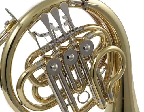 Woodbrass WHR100B – Harmoniehorn lackiert – Modell kleine Hände – 3 Paletten – Rosa Kupfer – Blasinstrument mit Rucksack + Mundstück inklusive