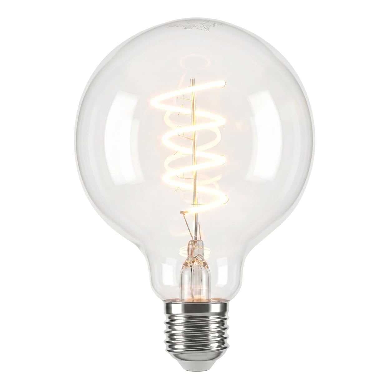 HOFSTEIN E27 LED Warmweiss Glühbirne 10er Set 6 Watt Vintage Kugel groß Leuchtmittel mit Filament Klar 2700 Kelvin 350 Lumen Dimmbar für Wohnraum Beleuchtung, G95