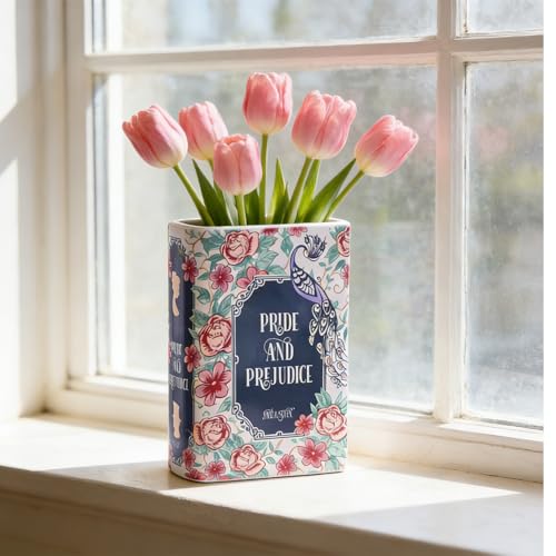 JXAXD Vase à livres, Vase décorative pour livres, Vase en céramique pour livres, Vase à livres pour fleurs, Élégant décor de bibliothèque et de table, Vase à livres esthétique pour décoration de – vue 6