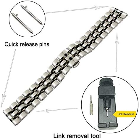 Miniatura 4 de Correa compatible con Samsung Gear S3  Galaxy Watch de 1.81 pulgadas  Galaxy Watch 3 de 1.772 pulgadas, 7 filas de acero inoxidable de repuesto para
