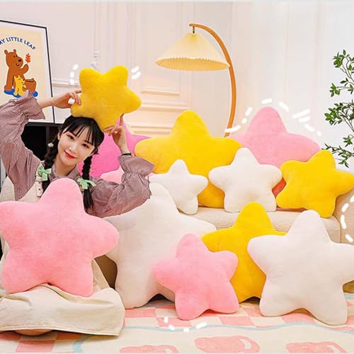 Miniatura 3 de Cojín Infantil Con Forma De Estrella, Suave Y Esponjoso En Forma De Estrella, Cojín Decorativo Para Habitación De Los Niños, Dormitorio Decorativo 40 Cm, Blanco Leche