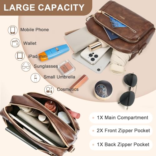 Image of Vegan Leather Crossbody Bags for Women Anti theft Purses and Handbag