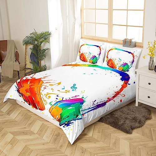 Parure de lit écouteurs musique pour relooker la chambre ado avec un style graffiti coloré