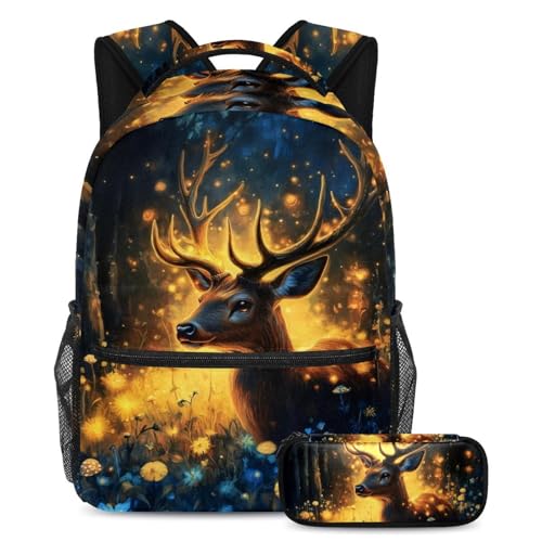 Lot de 2 sacs à dos scolaires avec trousse pour adolescents et étudiants de grande capacité