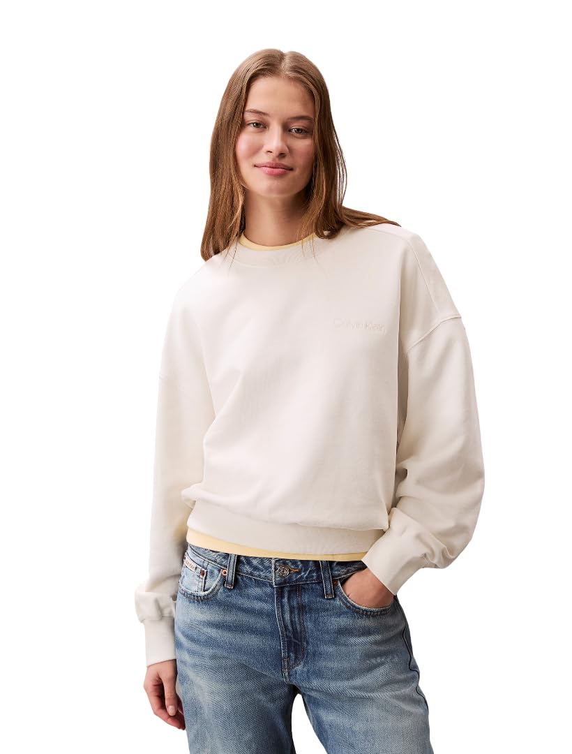 Calvin Klein Women's Archive Logo French Terry Relaxed Sweatshirt