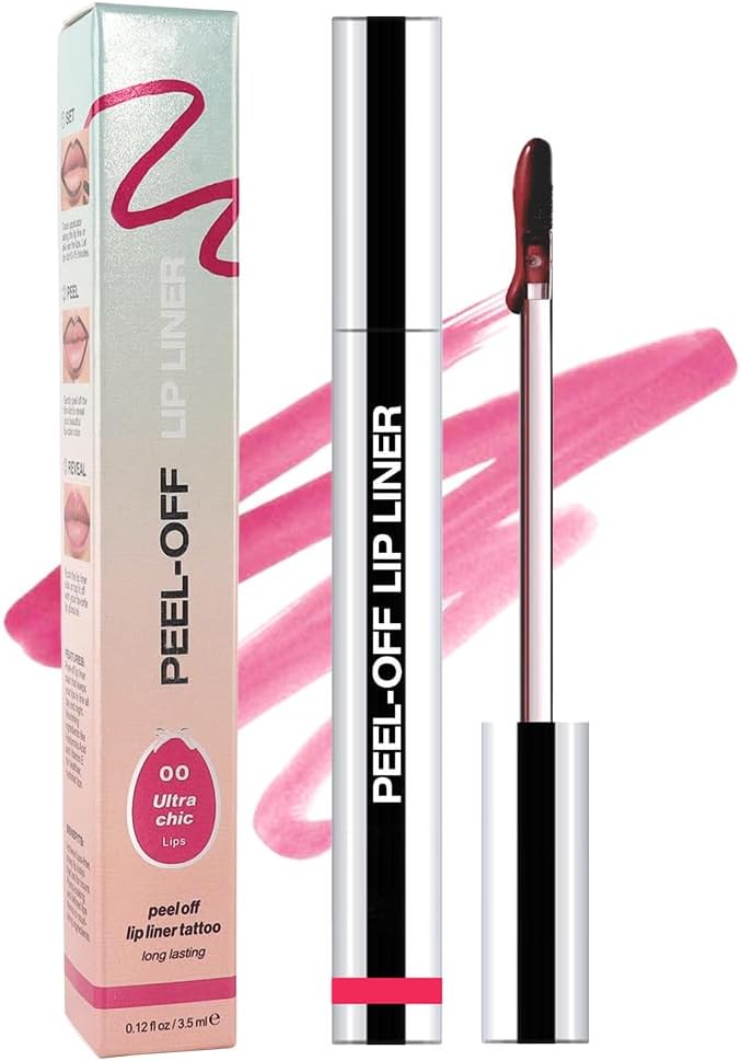 Matte Lip Gloss Stain-Peel Off Lip Liner Tattoo, Delicate Pink Lip Tint，Long Lasting Peel Off Lip Stain, Waterproof Transfer-proof Lip Mask Lip Liner Peel Off Lip Gloss,Stayn Lip Makeup. #00
