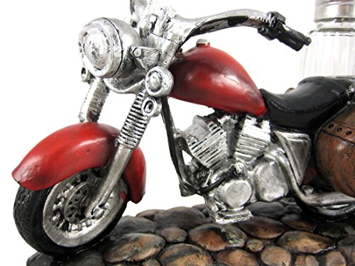 Dwk "Spicy Rider" Red Motorcycle Spice Holder With Refillable Salt And Pepper Shakers (3 Piece Set) | Kitchen Table Accessories | Gifts For Motorcycle Riders - 7.5L" #TOP3