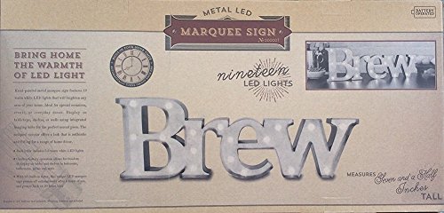 Brew - Illuminated Marquee Word Sign - Metal 16-In X 6-In #TOP3
