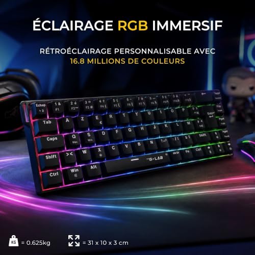 The G-Lab Keyz Titanium HE - Clavier Magnétique 65% Hot Swap AZERTY FR – vue 7