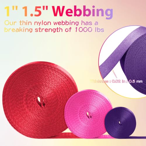 Image of Nylon Webbing 1 inch 1.5 inch Nylon Strap Webbing Straps, 3.3 10 25 50 Yards Webbing Strapping for Bags /Lawn Chair /Climbing Outdoors Crafting DIY Gear Repair