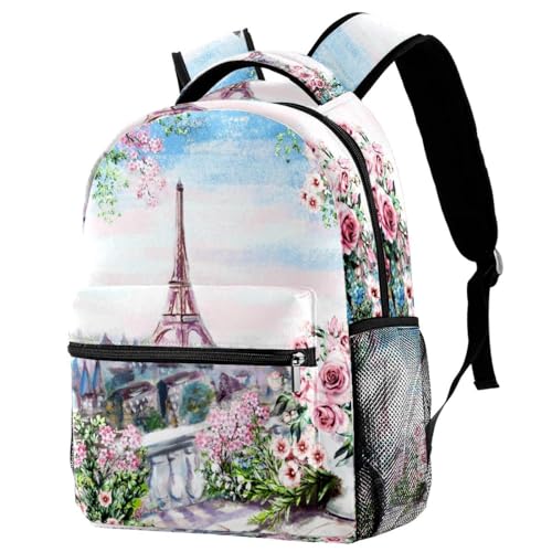 Sac à dos école Paris pour adolescents style décontracté en voyage