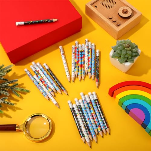 Whaline Set 60 Lápices Cortos de Grafito con Borradores miniatura 3