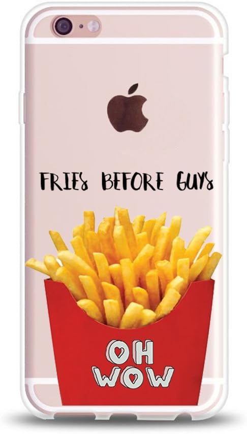 iPhone 6s Case Quotes Funny,iPhone 6 Case Girls,Hipster Trendy Life Attitude Cool Cute Quotes Fries Before Guys Clear Rubber Case Cover for Teens Women Girlfriend for iPhone 6s/iPhone 6s Wireless Phone Accessory