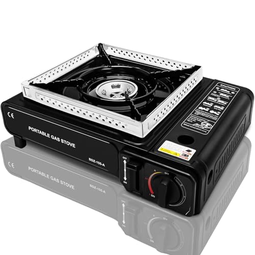 Butane Camping Stove, Portable Gas Stove 3300W High Power Propane Stove Windproof Camp Stove for Camping, Hiking,Outdoor Cooking,RV (StoveOnly) and Emergency