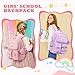 MUSEVOS Kawaii Girls Backpack for School, Cute Teenage Multiple Pockets Backpack, Fashion Bookbag for Primary Elementary High School, Pink